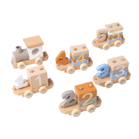Montessori Train numérique en bois de dessin animé blocs de construction numéro de cadeau d'anniversaire jeux d'apprentissage éducatifs pour enfants garçons filles