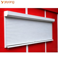 Porte à enroulement en aluminium résistante au vent, volet de fenêtre, système de protection contre les ouragans et les intempéries, bâtiment commercial automatisé