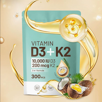 Complément alimentaire OEM Vitamine D3 K2 Complex, Gélules 2-en-1 D3 K2 avec MK7 et Huile de Coco 100% Pure