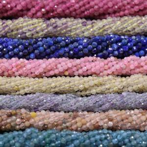 Pierres précieuses colorées naturelles, perles à facettes, petites perles <span class=keywords><strong>multicolores</strong></span> rondes, trou 2-2.5mm: 1mm 727211 - Product Image 1