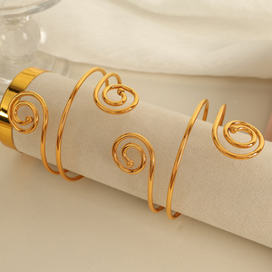 Golden Spiral <b>Bangle</b> Zinc Alloy Unisex Jewelry Fashion <b>Bracelet</b> - Product Image 2