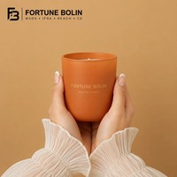 Bougie parfumée vintage avec logo personnalisé, étiquette privée, pot en céramique mat, bougies en cire de soja naturelle écologique
