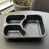Barquette alimentaire en CPET thermoformée multi-compartiments pour vente en gros, conteneur de repas en plastique sous vide