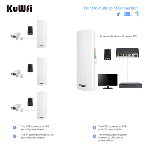 3km Long Range kuwfi cầu không dây 24V PoE <span class=keywords><strong>Power</strong></span> Point để điểm Wifi Repeater IP Camera không dây <span class=keywords><strong>Ethernet</strong></span> cầu - Product Image 4
