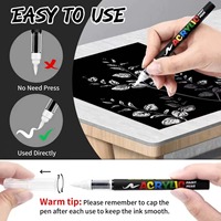 8 Marqueurs Pinceaux Acryliques Noirs et Blancs à Base d'Eau, Stylos Peinture Sans Réservoir d'Encre pour Art DIY sur Roche, Bois, Verre, Toile