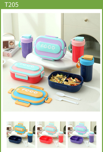 2 In 1 <b>Lunch</b> Box <b>Set</b> PP & 304 Stainless Steel Bento Box With 480ml Portable Water Cup Leakproof Multi Capacity Custom Logo - Product Image 5
