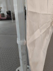 Paroi latérale de tente en PVC blanc 3x3m - Abri de camping extérieur personnalisable, imperméable et coupe-vent <span class=keywords><strong>pour</strong></span> stand de marché, <span class=keywords><strong>barbecue</strong></span>, fête - Product Image 4