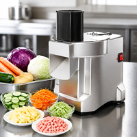 Coupe-légumes électrique commercial trois-en-un : tranchage rapide, déchiquetage, découpe en dés pour la préparation et la production culinaire en restaurant