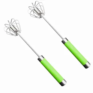 Kitchen amazon egg tools metal steel semi automatic manual push down whisk for rotating