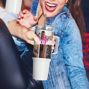40oz Sublimation Blank Tumbler Handle for Stainless Steel <b>Vacuum</b> Insulated Customizable Thermal Cup for Presents Hot Use - Product Image 4