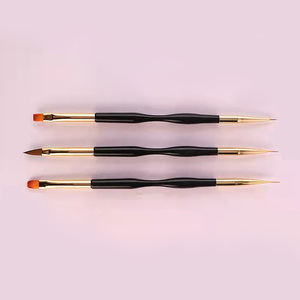Double Sided Dual Ended Nail Brush <b>Set</b> <b>Crimped</b> Liner Stripe Detail Painting Flat Round Oval Gel French Manicure Nail Art Brush - Product Image 6