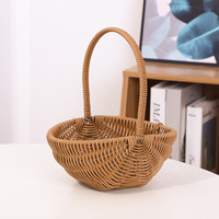Panier en rotin tressé pour fleurs, œufs de Pâques, fruits, décoration de mariage, cadeau pour demoiselle d'honneur, idéal pour Noël et les fêtes - Vente chaude