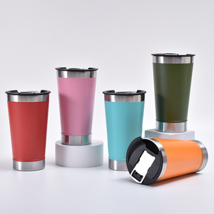 16oz Custom Logo Double Wall Vacuum Beer <strong>Cup</strong> Copo Termico 18/8 Stainless Steel Stay <strong>Chill</strong> Cold Beer Pint Mug With Bottle Opener - Product Image 5