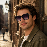 Lunettes de soleil tendance chic de créateur, dégradé violet classique, protection UV pour femmes, vente en gros OEM, lunettes de soleil haut de gamme