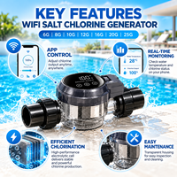Chlorinateur intelligent à eau salée pour piscines, générateur de chlore à cellule en titane, construction durable en plastique ABS