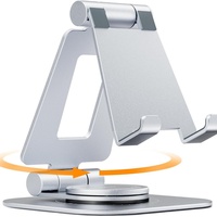 Support de téléphone rotatif à 360 degrés en métal, support de téléphone portable pliable réglable en aluminium pour iPhone, iPad, tablette