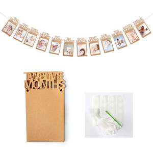 Bebé 1er cumpleaños fiesta foto pared decoración DIY foto Banner empavesado papel <span class=keywords><strong>guirnalda</strong></span> - Product Image 6