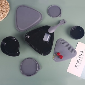 Backpacking Lộn Xộn Kit Nhựa Cầm Tay Cắm Trại Lộn Xộn Tin Ăn Trưa Dã Ngoại Hộp Bộ Đồ Ăn - Product Image 5