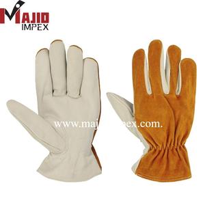 High Quality Majid Impex Mi-6019 Winter Men Real Cow Grain Genuine Construction Split Leather Lined Safety <b>Driver</b> Work <b>Gloves</b> - Product Image 1