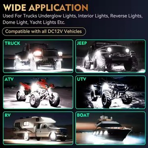 Cao cấp thiết kế màu trắng tinh khiết xe ánh sáng độc đáo 12 vỏ màu trắng tinh khiết dẫn ánh sáng đá Kit undercar Đèn trang trí - Product Image 5