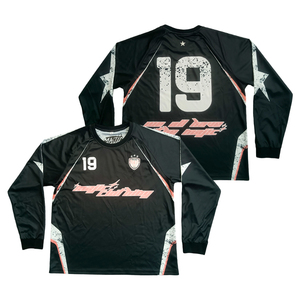 Maillots de football sur mesure à manches longues avec logo brodé, style transfert thermique pour respirabilité et évacuation de la transpiration - Product Image 1