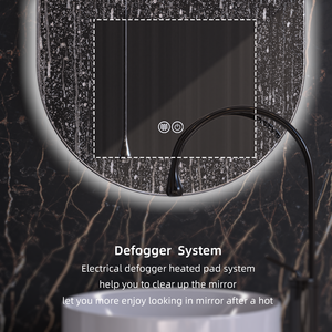 Bán buôn khách sạn chống sương mù không khung gương thông minh thông minh treo tường nửa mặt trăng gương hình bầu dục phòng tắm Led Gương cho nhà - Product Image 5