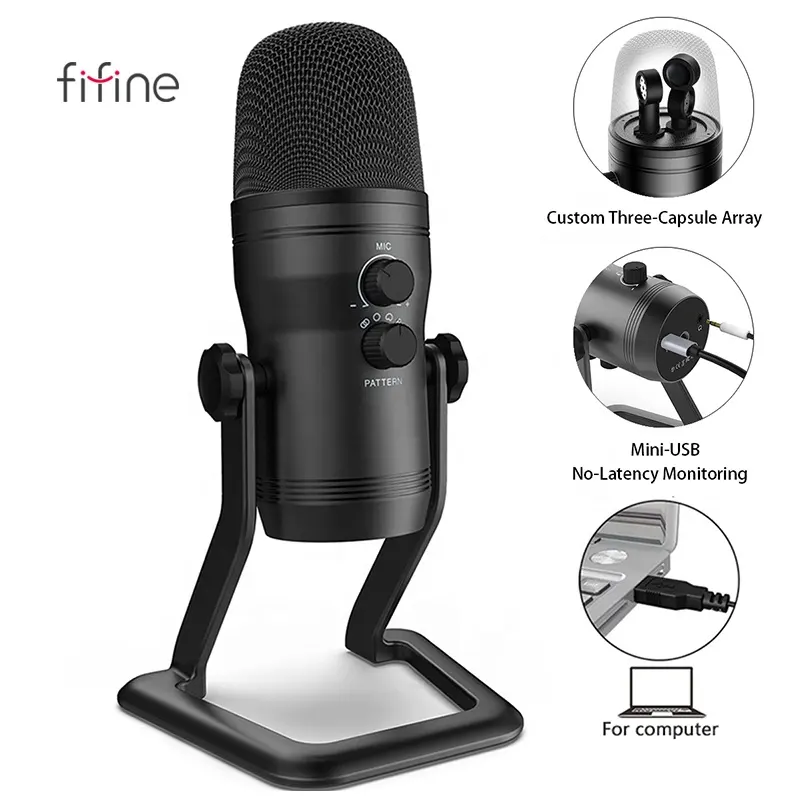 Ffine K690ร้อนขายคอนเดนเซอร์ Streamer Mikrofone เข้ากันได้กับเครื่องคอมพิวเตอร์แล็ปท็อปสำหรับพอดคาสต์สดแสดง