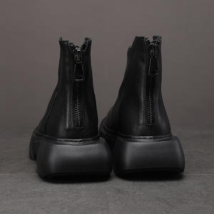 Botas de Motociclista de Cuero Vintage para Hombre, Estilo Biker con Hebillas y Tiras, Tacón Grueso, Zapatos Casuales y Atrevidos - Product Image 3