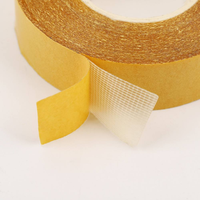 Ruban adhésif en tissu de verre double face jaune à grille 48mm 20m, polyuréthane thermofusible, forte adhérence, haute viscosité, sans trace, pour exposition et mariage