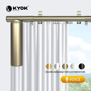 Motor para Cortinas KYOK Color Oro Champán con Activación por Voz - Compatible con Riel de Cortina Elíptico para Hogar Inteligente - Product Image 1