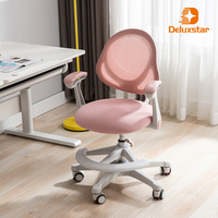 Chaise d'étude pour enfants en maille premium, réglable en hauteur, avec roulettes à verrouillage par gravité, pour une chambre d'enfant confortable, idéale pour les filles et les garçons