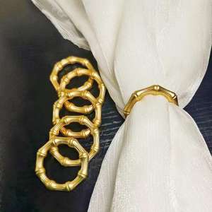 Gold Stainless Steel Napkin Rings Metal Table Decor Stacking Tissue Napkins Buckle Holders <b>Set</b> Wedding Dinner Holidays Daily Use - Product Image 2