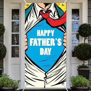 Cubierta de Puerta Personalizable para el Día del <span class=keywords><strong>Padre</strong></span>, con Tema de Superman, Banner para Puerta con el Mejor Papá del Mundo, Banderas Colgantes para Jardín - Product Image 1