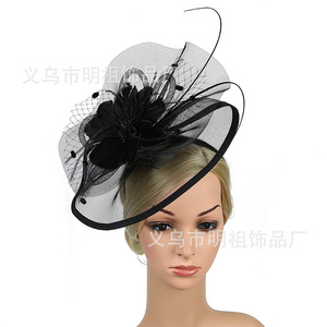 หมวกโบว์งานแต่งงานขนาดใหญ่พิเศษ ผ้าตาข่าย ประดับตกแต่งสำหรับงานแข่งม้า ขายดีมาก - Product Image 3