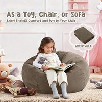 Sillón Moderno Tipo Puff Caterpillar con Funda Extraíble y Lavable, de Pana Suave, con Gran Espacio de Almacenamiento para Juguetes, Ideal para Niños