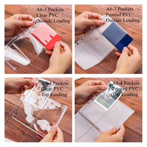 A5 A6 chất kết dính túi không dây kéo rời Lá Chất kết dính Túi rõ ràng Frost PVC túi không thấm nước tiền mặt phong bì Thẻ tập tin lưu trữ phong bì - Product Image 5