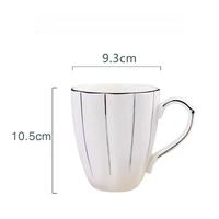 Tasse à café en porcelaine avec poignée en or de 500ml avec tasse à thé imprimée de fleurs