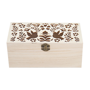 Caja de Madera para Recuerdos con Tapa - Caja de Almacenamiento de Madera Color Madera Clara - Caja de Regalo y Tesoros para el Hogar - Product Image 2