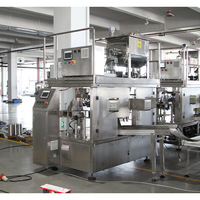 Machine de remplissage et d'emballage automatique rotative pour liquides, confitures, sauces et pâtes en sachets préformés Doypack, modèle industriel LINPACK, très demandée
