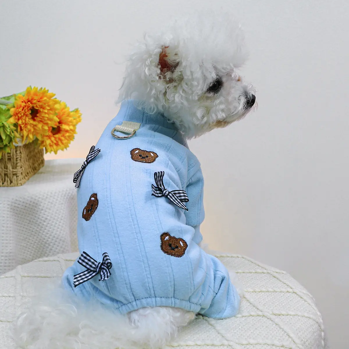 Wholesale new products spring summer comfortable dog and bear four legged dog pet pajamas clothing