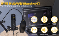 Microphone de bureau portable léger à condensateur cardioïde filaire USB-C 48 kHz 24 bits avec suppression du bruit 7RYMS SR-AU01-K1
