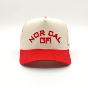 หมวกแก๊ปปักโลโก้สั่งทำขายส่ง หมวกแฟชั่น 5 แฉก สองสี ปีกโค้ง ทรง Trucker ลาย Dobby Argyle ลายผลไม้ - Product Image 3
