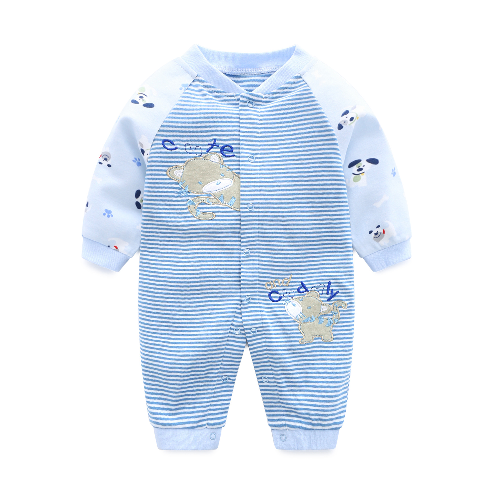 Blue striped double cat long sleeve