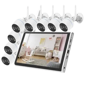 Hot Tuya XMeye Wireless Wifi Security IP Cameras 8 Channel NVR Kit With 10.1inch LCD Monitor Outdoor CCTV Systems Kit