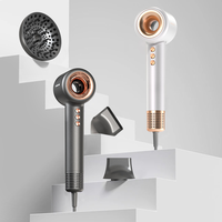 Pengering Rambut Ionik Profesional dengan Diffuser Concentrator untuk Rambut Keriting, Motor Tanpa Sikat 110.000 RPM, 400 Juta Anion, Cerdas