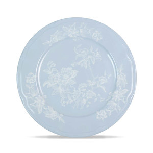 Sky Blue Bone China Plate Ceramic <b>Dinnerware</b> Floral Pattern 4pcs Dinner Set Weeding Charger Plate for Event&Catering&Rental - Product Image 3