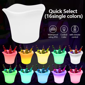 Havuz yüzen yiyecek tepsisi veya içecek tutucu şampanya bira kulübü parti bar Weinkhler Kunststoff için Led buz kovası - Product Image 6