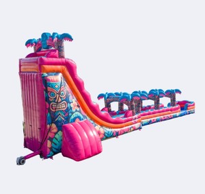 Toboggan aquatique gonflable tropical Tiki commercial à 2 voies avec glissière aquatique, toboggan aquatique géant gonflable pour adultes et enfants - Product Image 2