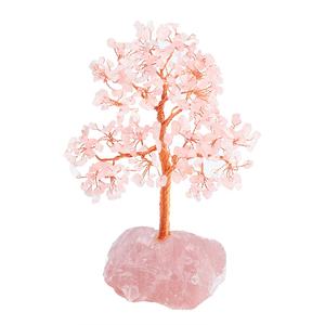 Quartz Rose naturel énergie fond de minerai brut noël cadeau chanceux arbre de vie de guérison tissé à la main - Product Image 1