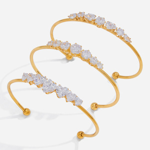 Pulseras de Cadena y Eslabones de Moda, Aleación de Zinc, Engaste de Circonita, Diseño Abierto, Joyería Unisex para Regalo, Origen Yiwu - Product Image 1